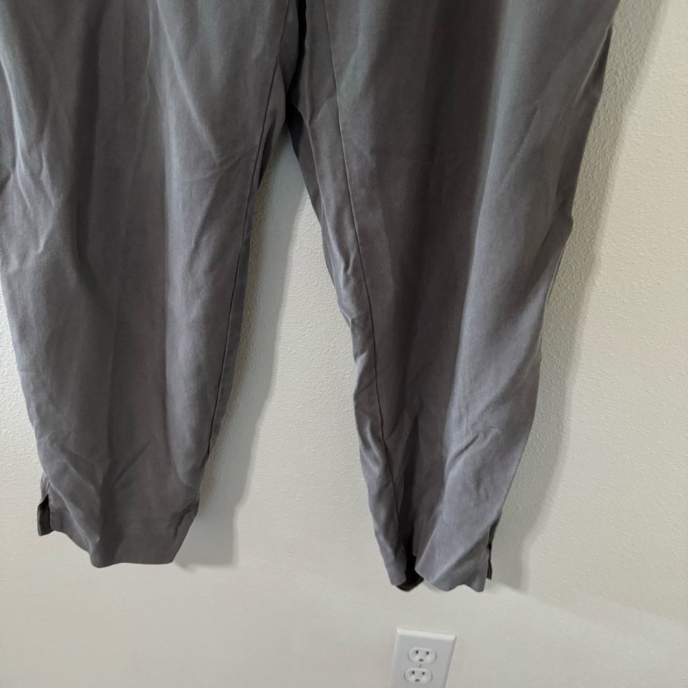 Eileen Fisher Tencel Pull On Slouchy Tapered Ankle Pants Gray Beachy-Large - Picture 5 of 10